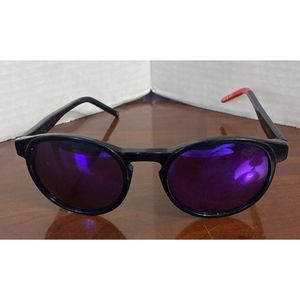 Vintage Rare VYSEN Black Red Trim Aviva AV-6 Acetate Sunglasses 50-21 145mm